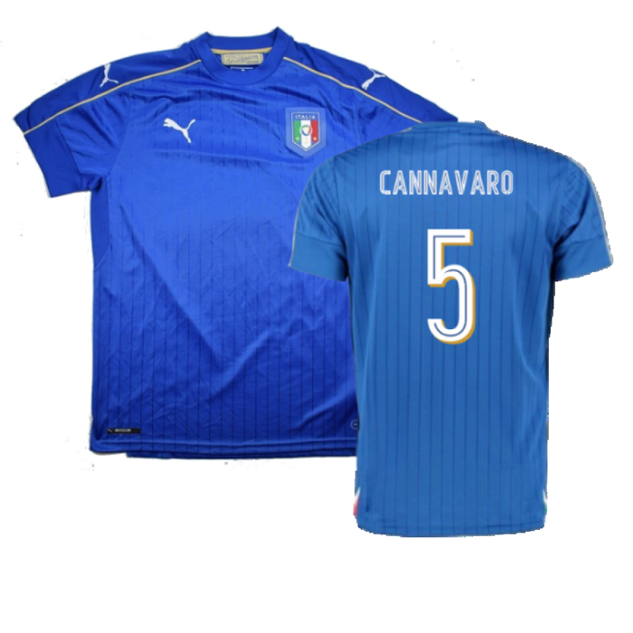 Italy 2015-16 Home Shirt (XXL) (Excellent) (Cannavaro 5)