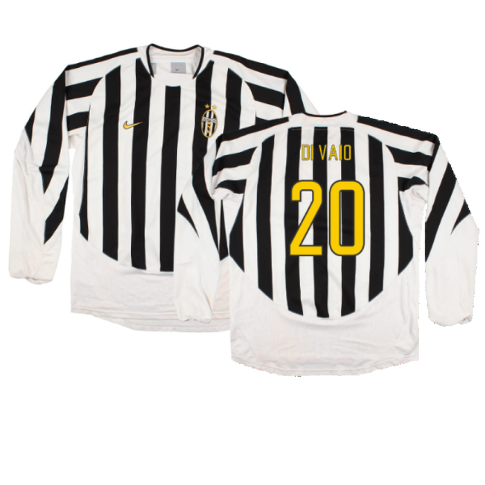 Juventus 2003-04 Long Sleeve Home Shirt (Sponsorless) (L) (Excellent) (Di Vaio 20)