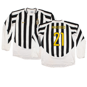 Juventus 2003-04 Long Sleeve Home Shirt (Sponsorless) (L) (Excellent) (Marchisio 21)_0