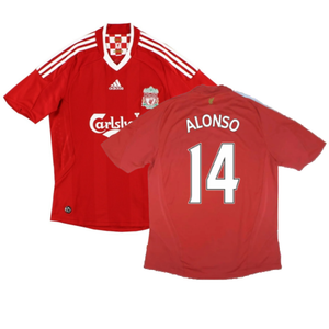 Liverpool 2008-10 Home Shirt (L) (Very Good) (Alonso 14)_0
