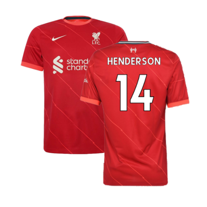 Liverpool 2021-22 Home Shirt (L)  (HENDERSON 14) (Excellent)