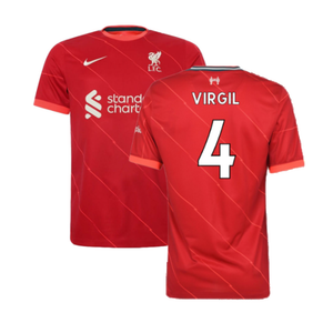 Liverpool 2021-22 Home Shirt (L)  (VIRGIL 4) (Excellent)_0