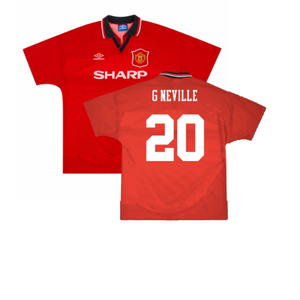 Manchester United 1994-96 Home Shirt (XXL) (Excellent) (G Neville 20)_0