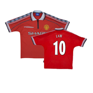 Manchester United 1998-00 Home Shirt (Y) (Excellent) (Law 10)_0