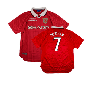 Manchester United 1999-00 European Home Shirt (L) (Excellent) (Beckham 7)_0