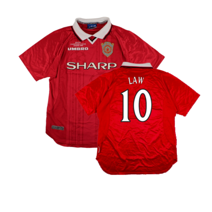 Manchester United 1999-00 European Home Shirt (L) (Excellent) (Law 10)