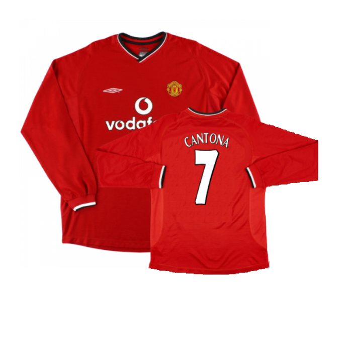 Manchester United 2000-02 Long Sleeved Home Shirt (XXL) (Excellent) (Cantona 7)