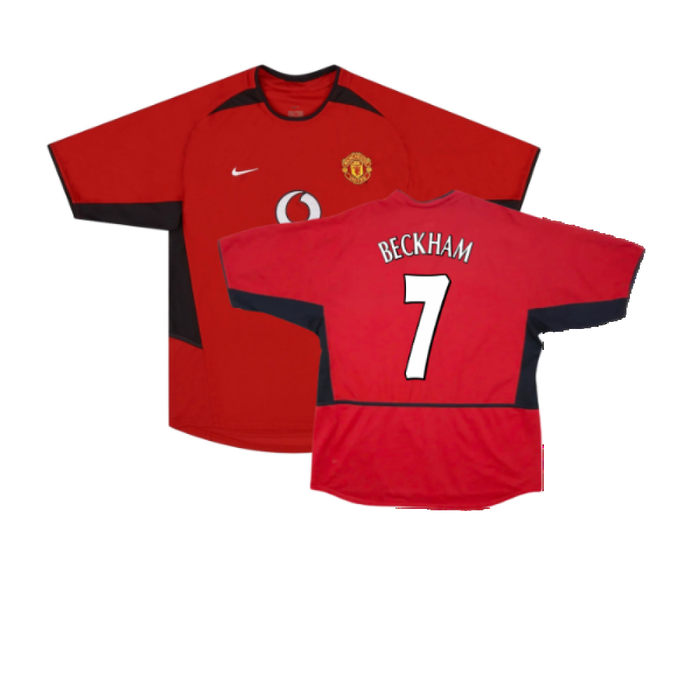 Manchester United 2002-04 Home Shirt (XXL) (Fair) (Beckham 7)