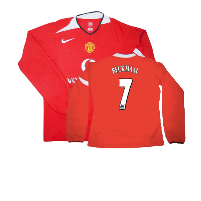 Manchester United 2004-06 Home L/S Shirt (XL) (Very Good) (BECKHAM 7)