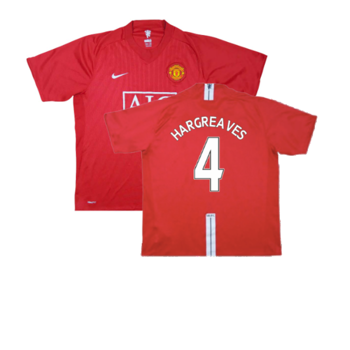 Manchester United 2007-09 Home Shirt (Excellent) (Hargreaves 4)