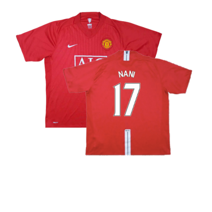 Manchester United 2007-09 Home Shirt (XL) (Excellent) (Nani 17)