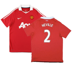 Manchester United 2010-11 Home Shirt (Very Good) (Neville 2)_0