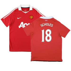 Manchester United 2010-11 Home Shirt (S) (Very Good) (Scholes 18)_0