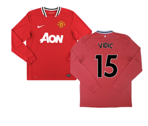 Manchester United 2011-12 Home Long Sleeve Shirt (M) Rooney #10 (Excellent) (Vidic 15)_0