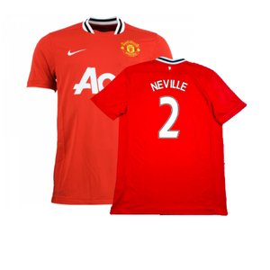 Manchester United 2011-12 Home Shirt (L) (Excellent) (NEVILLE 2)_0