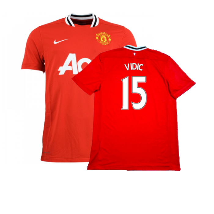 Manchester United 2011-12 Home Shirt (L) (Excellent) (Vidic 15)