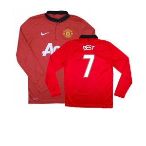 Manchester United 2013-14 Home Long Sleeve Shirt (L) (Mint) (Best 7)_0