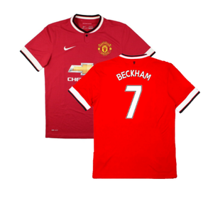 Manchester United 2014-15 Home Shirt (L) (Very Good) (Beckham 7)_0