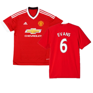 Manchester United 2015-16 Home Shirt (M) (Excellent) (Evans 6)_0