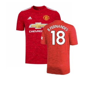 Manchester United 2020-21 Home Shirt (L) (Excellent) (B FERNANDES 18)_0