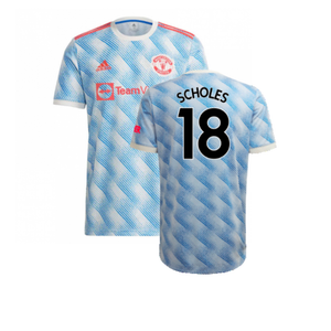 Manchester United 2021-22 Away Shirt (XL) (Mint) (SCHOLES 18)_0