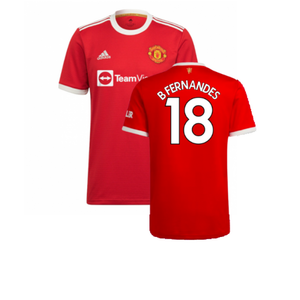 Manchester United 2021-22 Home Shirt (XL) (Good) (B FERNANDES 18)_0