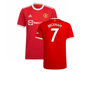 Manchester United 2021-22 Home Shirt (XL) (Good) (BECKHAM 7)_0