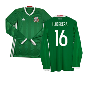 Mexico 2016-2017 Long Sleeve Home Shirt (XL) (Excellent) (H.Herrera 16)_0