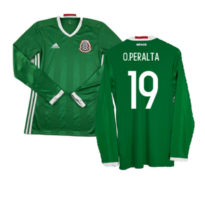 Mexico 2016-2017 Long Sleeve Home Shirt (XL) (Excellent) (O.Peralta 19)_0