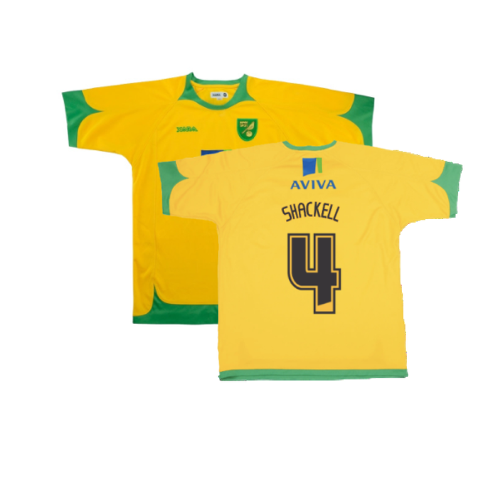 Norwich 2008-2010 Home Shirt (Good) (Shackell 4)