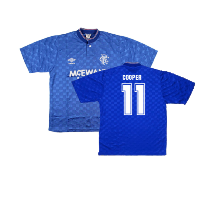 Rangers 1987-90 Home Shirt (S) (Very Good) (COOPER 11)