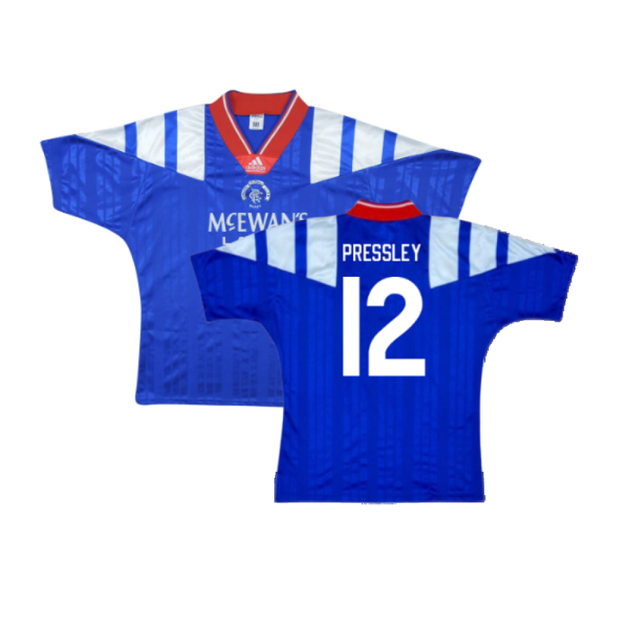 Rangers 1992-94 Home Shirt (S) (Good) (Pressley 12)