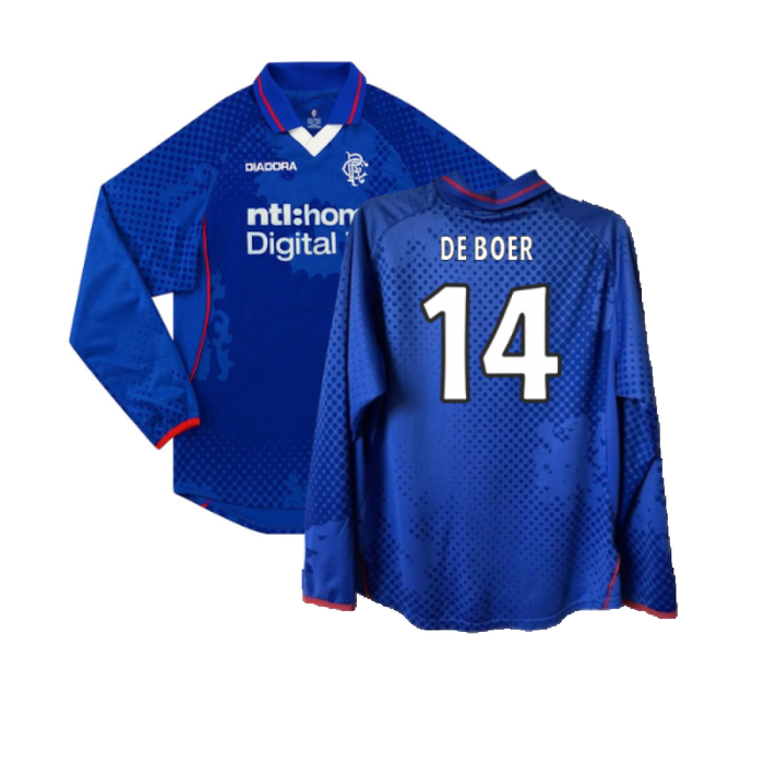 Rangers 2002-2003 Long Sleeved Home Shirt (XL) (Excellent) (De Boer 14)