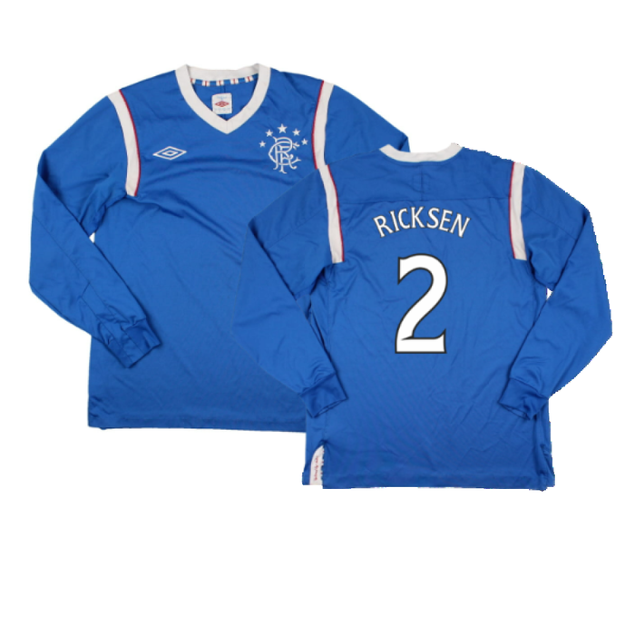 Rangers 2011-12 Home Long Sleeve Shirt (Sponsorless) (S) (Good) (Ricksen 2)