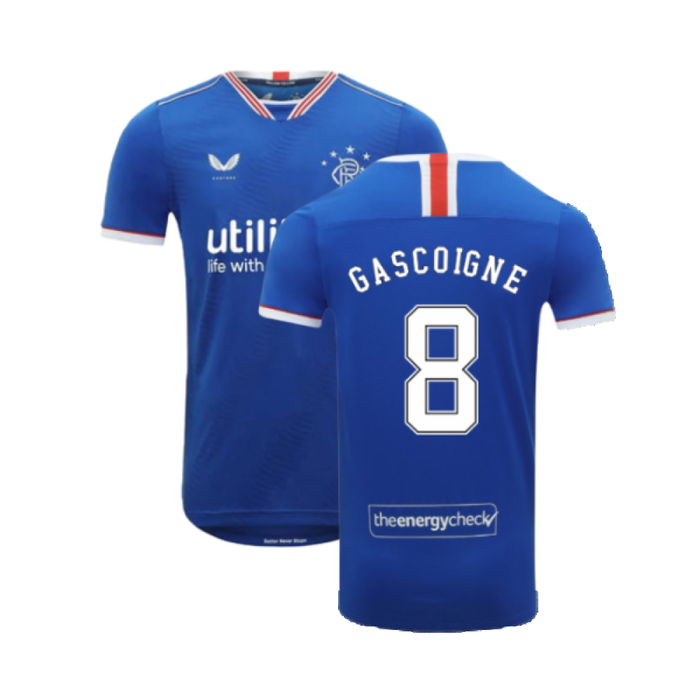 Rangers 2020-21 Home Shirt (XL) (GASCOIGNE 8) (Mint)