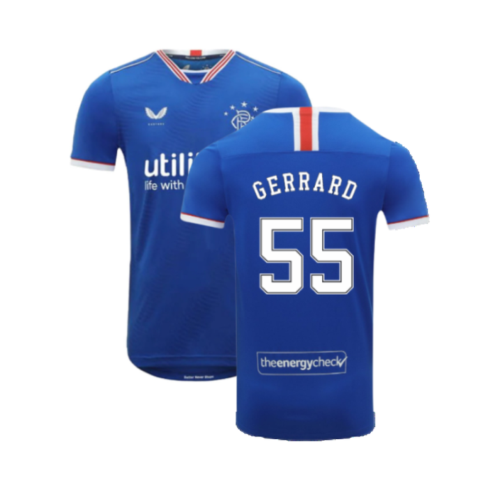 Rangers 2020-21 Home Shirt (XL) (Gerrard 55) (Mint)