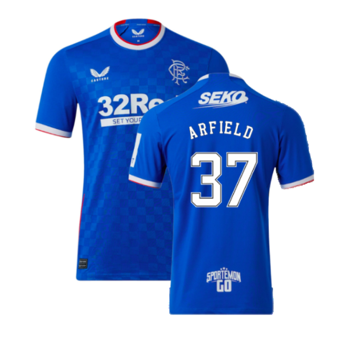 Rangers 2022-23 Home Shirt (L) (Mint) (ARFIELD 37)