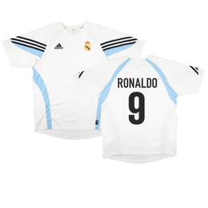 Real Madrid 2003-04 Adidas Training Shirt (L) (Ronaldo 9) (Excellent)_0