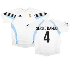 Real Madrid 2003-04 Adidas Training Shirt (L) (SERGIO RAMOS 4) (Excellent)_0