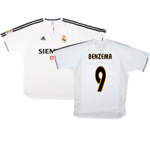 Real Madrid 2003-04 Home Shirt (XL) (Good) (Benzema 9)_0