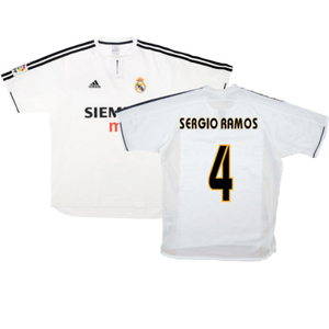 Real Madrid 2003-04 Home Shirt (M) (Good) (Sergio Ramos 4)_0