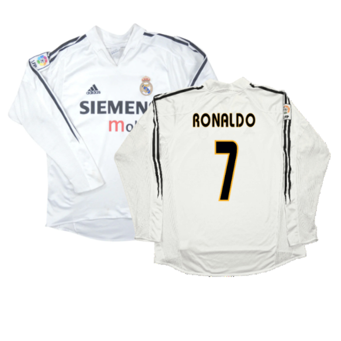 Real Madrid 2004-05 Long Sleeve Home Shirt (M) (Excellent) (RONALDO 7)