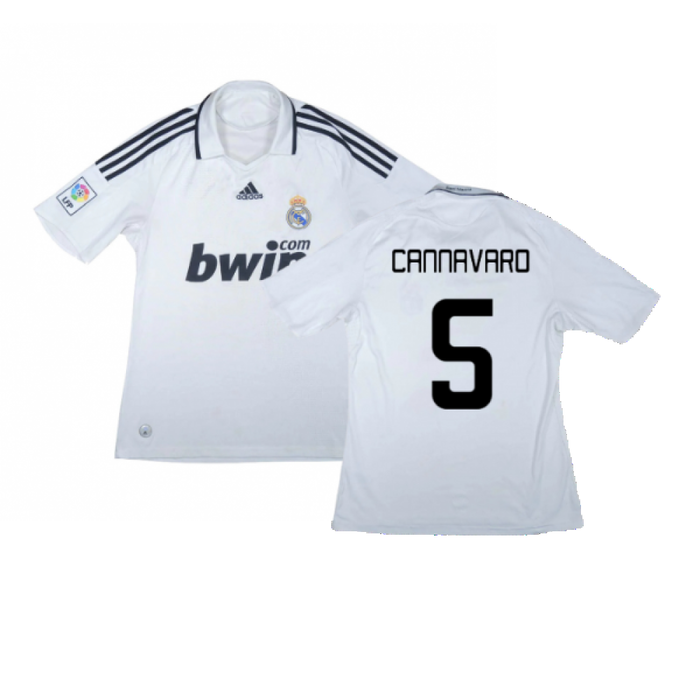 Real Madrid 2008-09 Home Shirt (L) (Very Good) (Cannavaro 5)