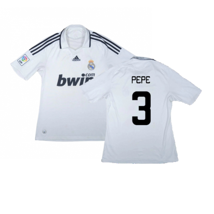 Real Madrid 2008-09 Home Shirt (L) (Very Good) (Pepe 3)