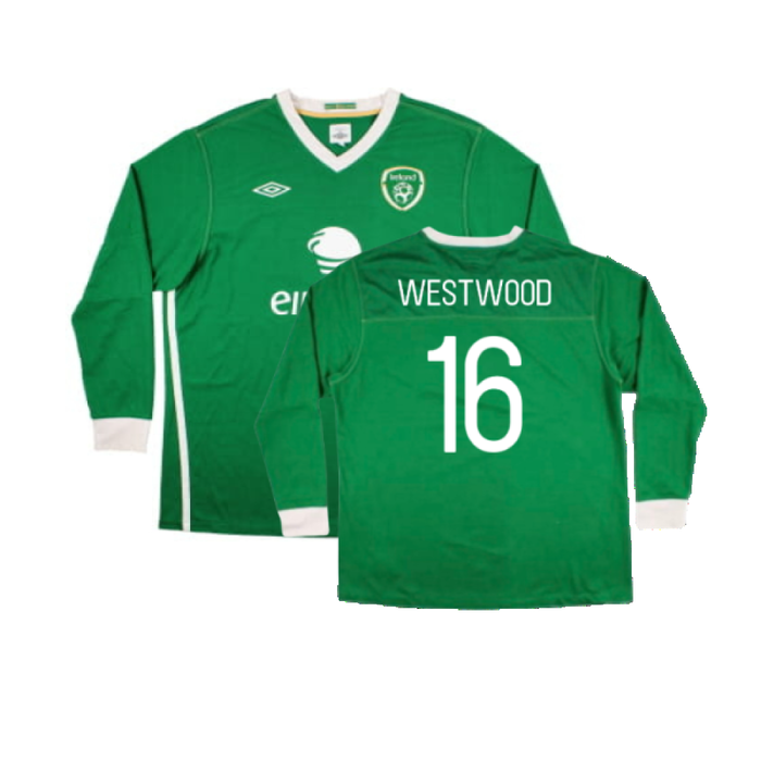 Republic of Ireland 2011-12 Long Sleeve Home Shirt (2XL) (Excellent) (Westwood 16)