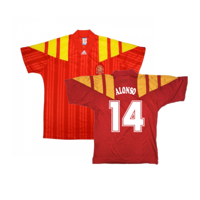 Spain 1992-94 Home Shirt (L) (Excellent) (ALONSO 14)