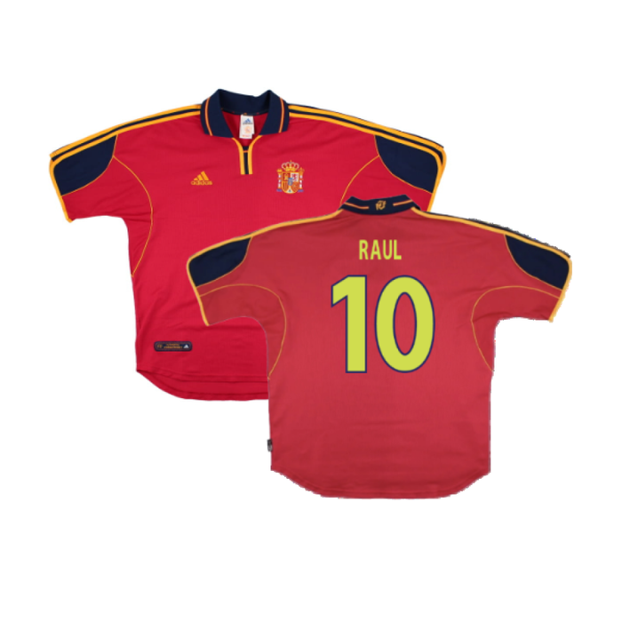 Spain 2000-01 Home Shirt (Mint) (Raul 10)