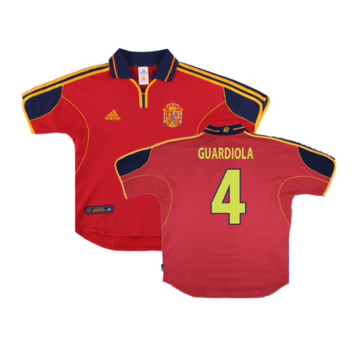 Spain 2000-02 Home Shirt (L) (Excellent) (Guardiola 4)