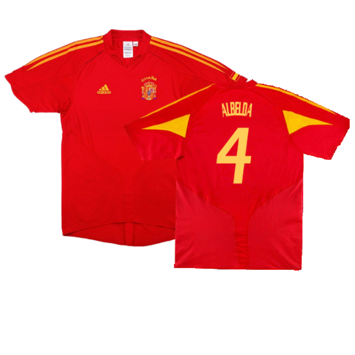 Spain 2004-2006 Home Shirt (L) (Fair) (Albelda 4)