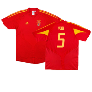 Spain 2004-2006 Home Shirt (L) (Very Good) (Puyol 5)_0